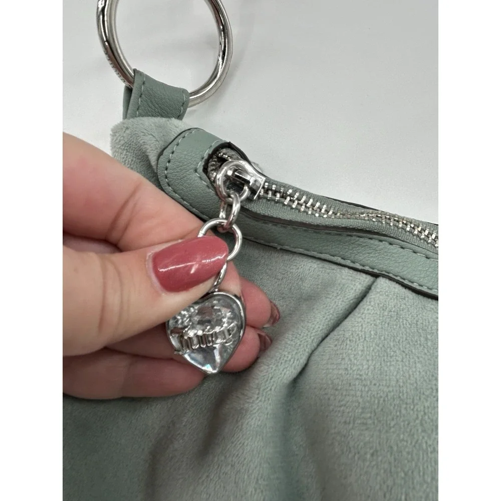 Juicy Couture Queen Couture Hobo Shoulder Bag Green Chain Handle Y2K‎ Style